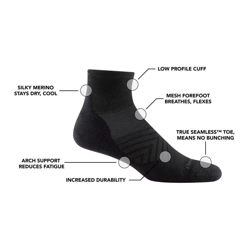 Men's Run Quarter Cushioned Ultra-Lightweight Running Socks